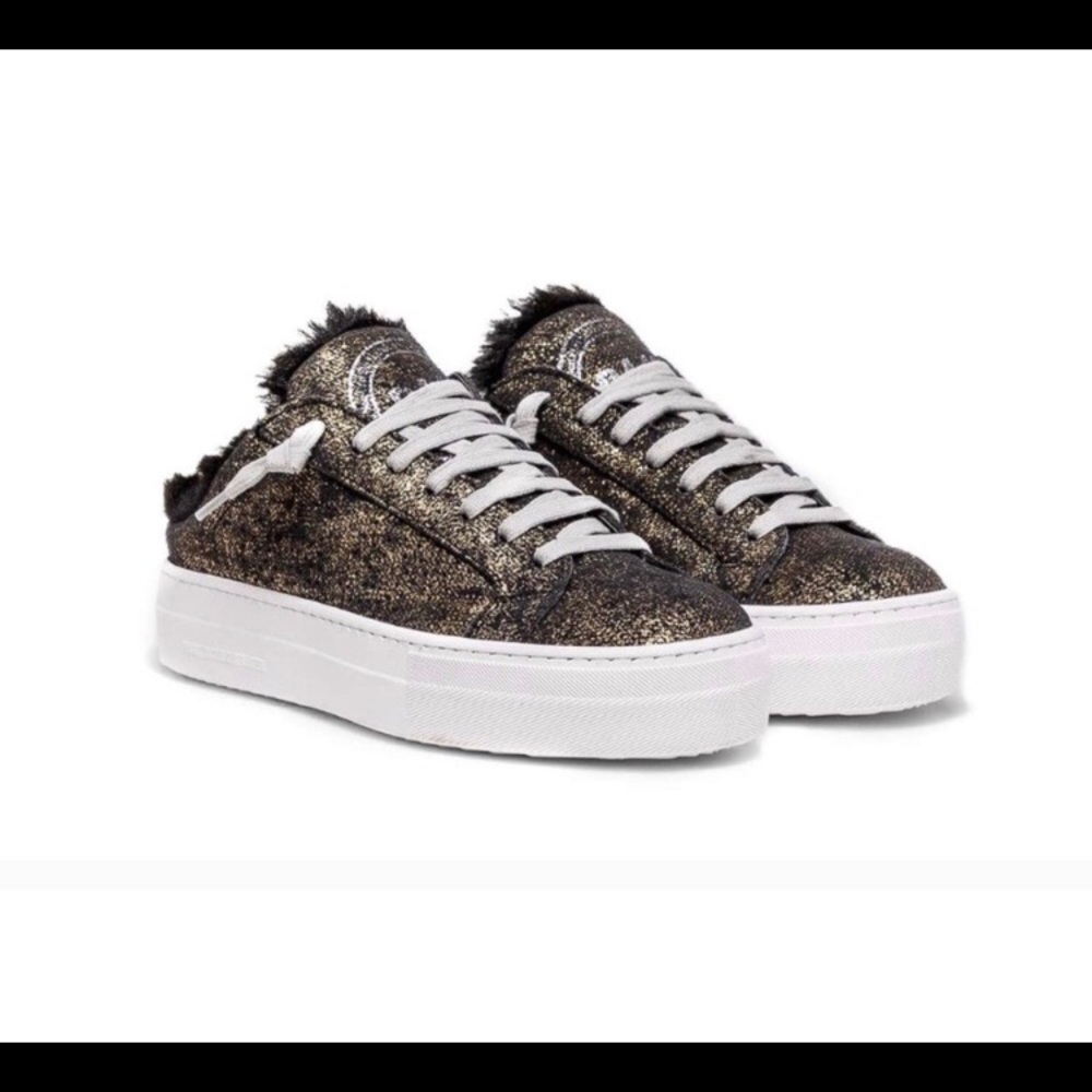 p448 Clara Faux Fur Lined platform slide sneakers - Picture 9 of 12